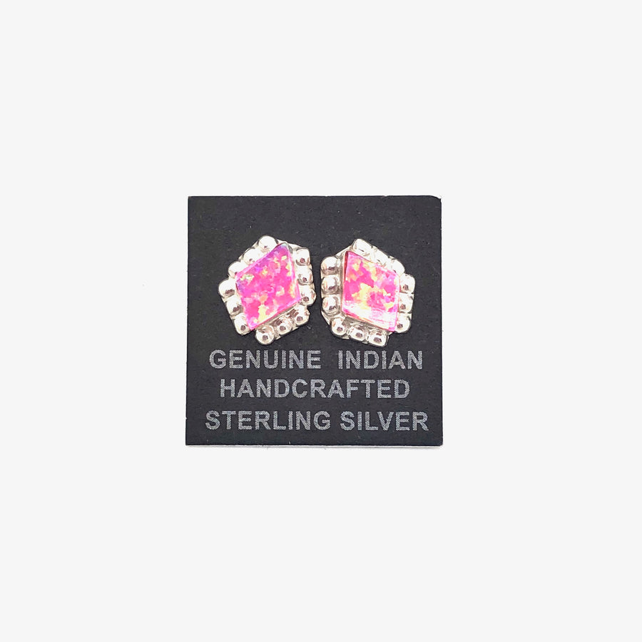 Starry Pink Opal Studs