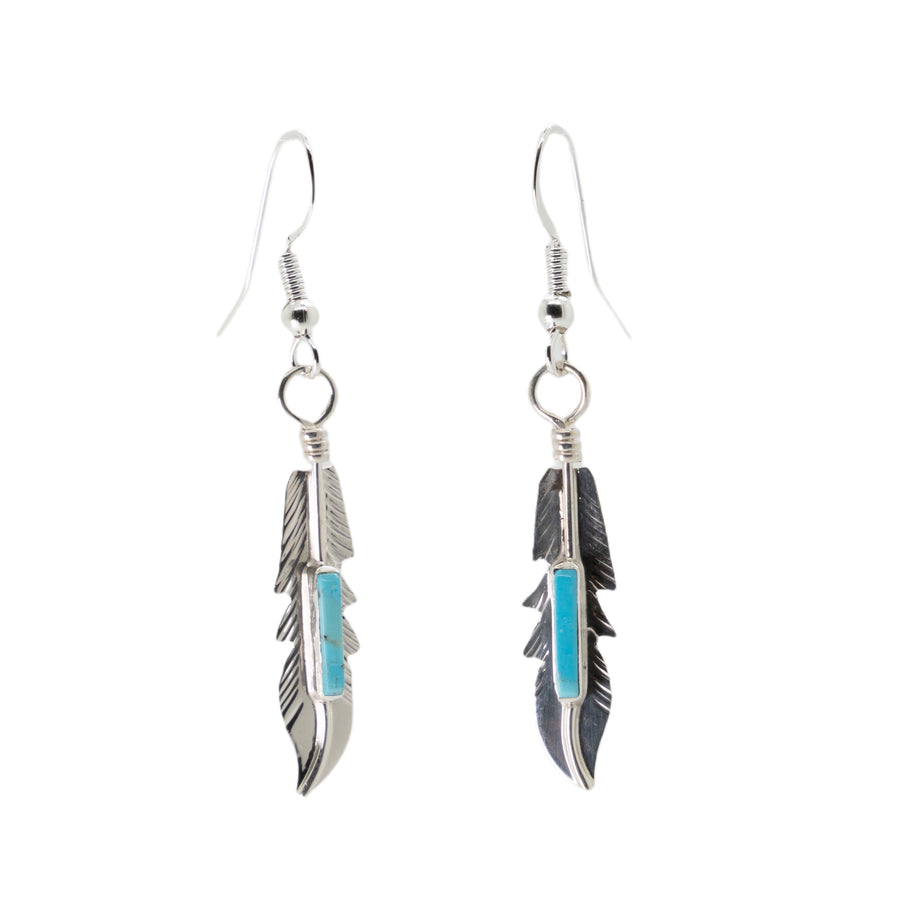 Turquoise & Feather Earrings