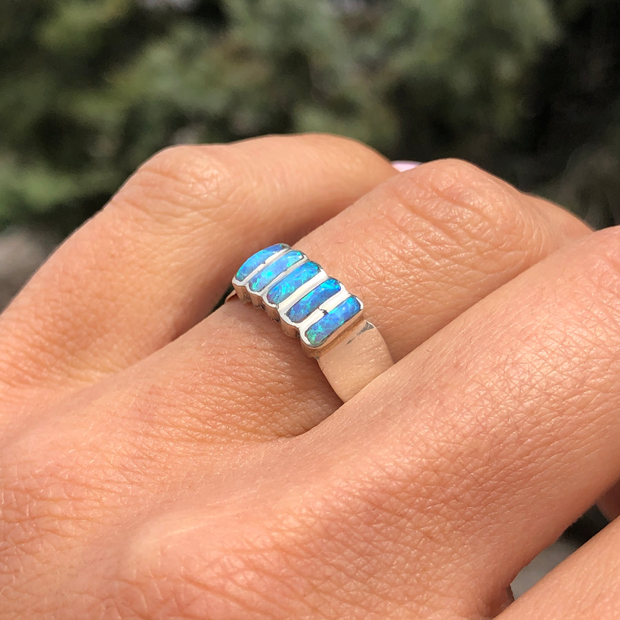 Starry Blue Opal Ring