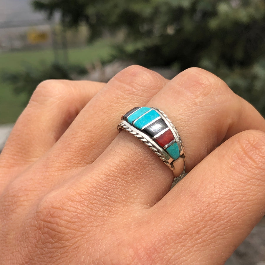 Multi Stone Thunder Ring