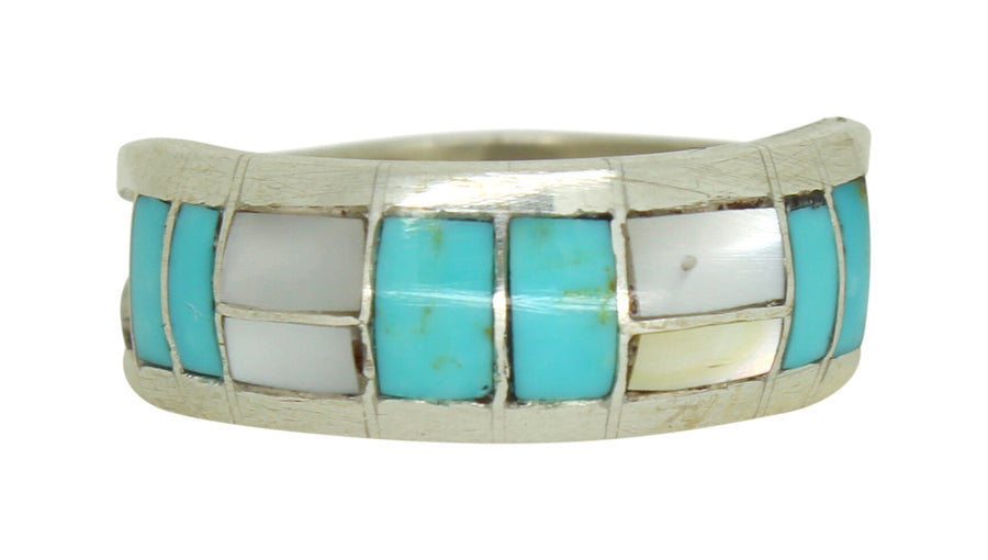 White Shell and Turquoise Sky Ring