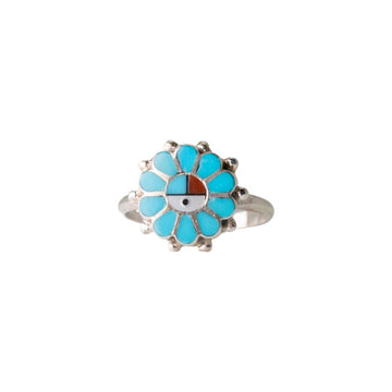 Turquoise Sunface Blossom Ring