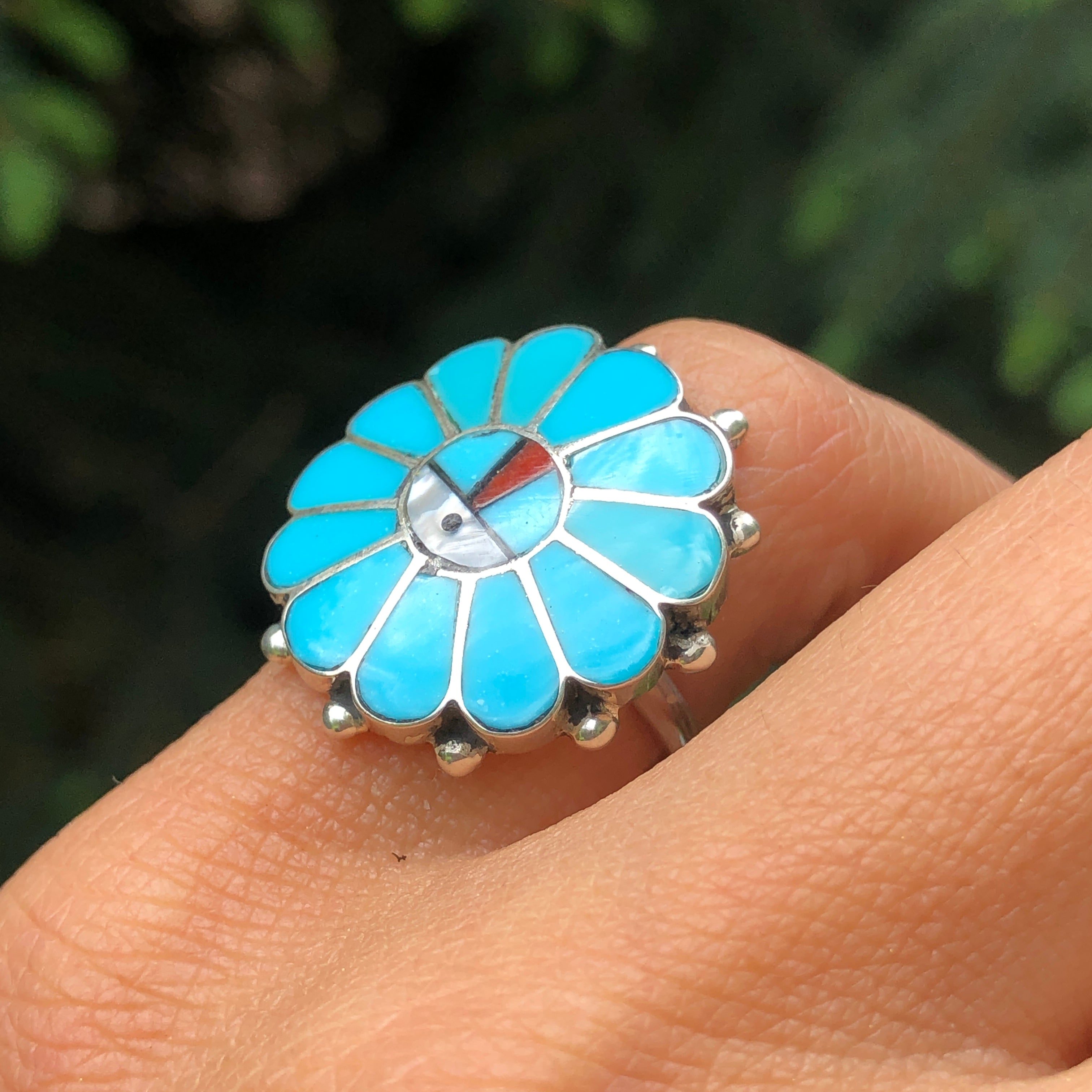 Turquoise Flower Ring – Kotah Bear