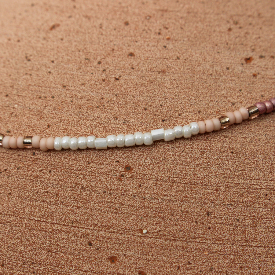 White and Blush Beaded Necklace