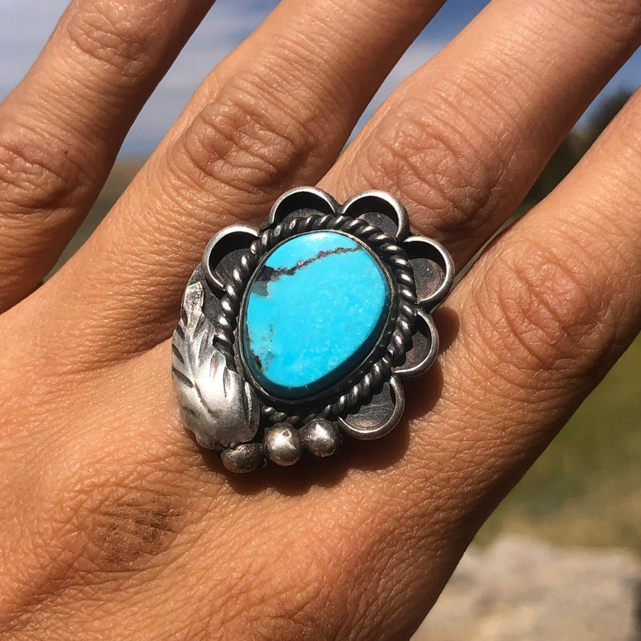 Vintage Turquoise Sunrise Ring