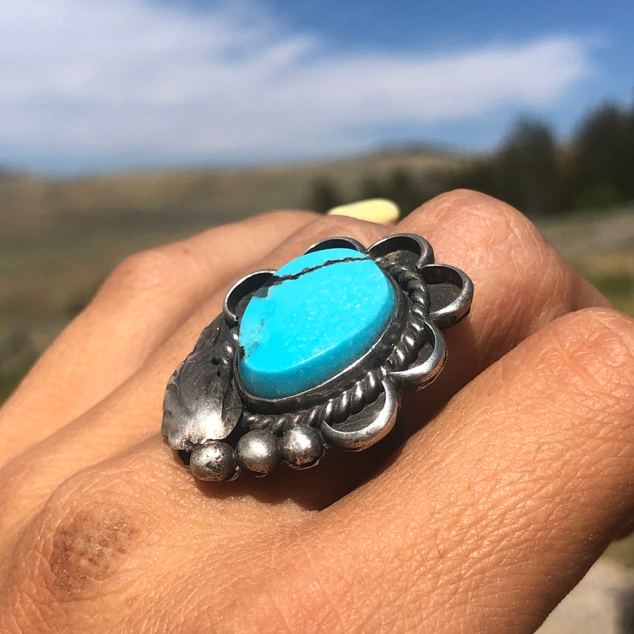 Vintage Turquoise Sunrise Ring