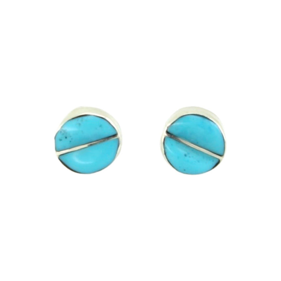 Round Turquoise Rain Studs