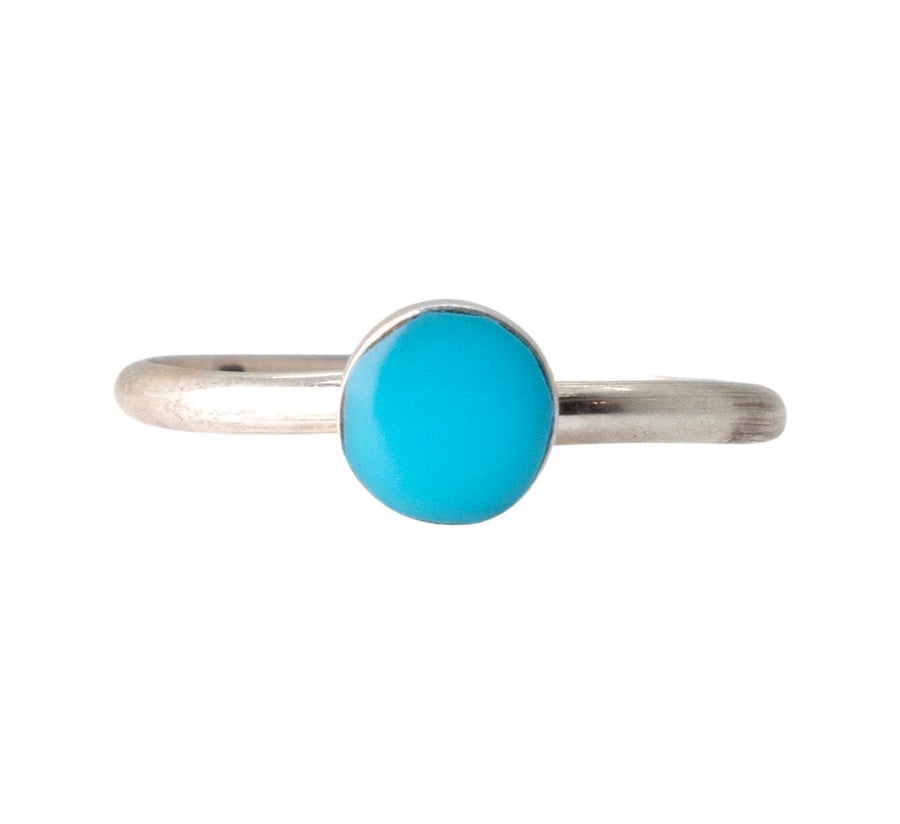 Dainty Round Turquoise Ring