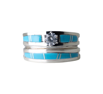 Turquoise Inlay Wedding Set