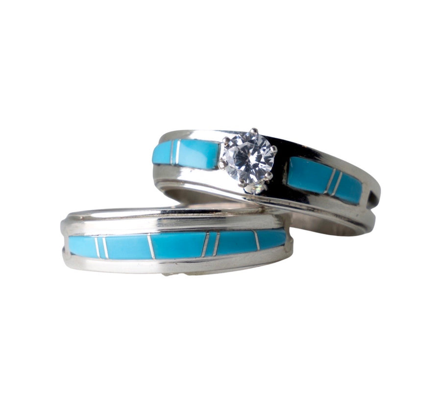 Turquoise Inlay Wedding Set