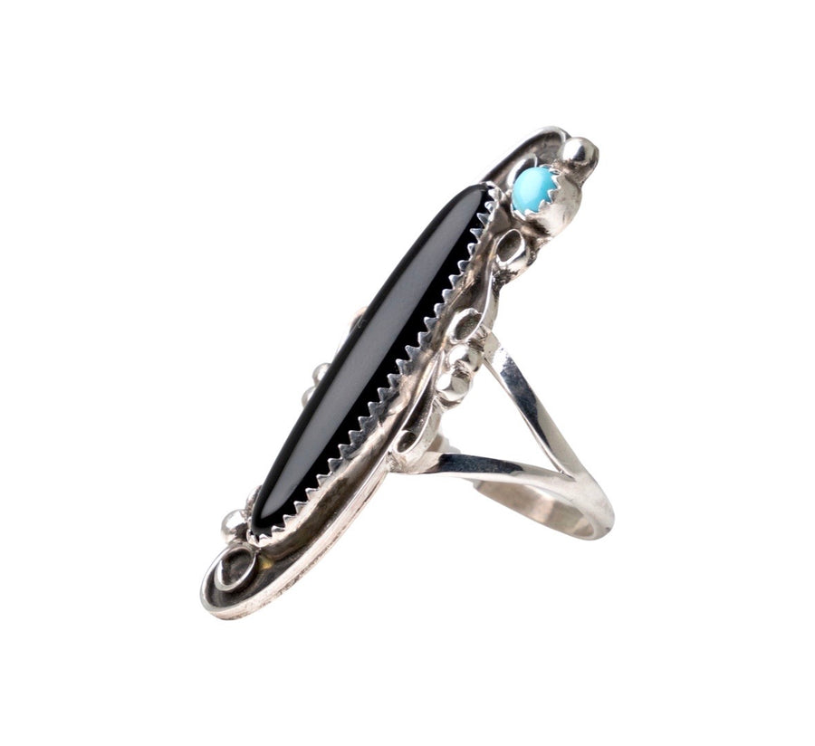 Black Onyx & Turquoise Ring