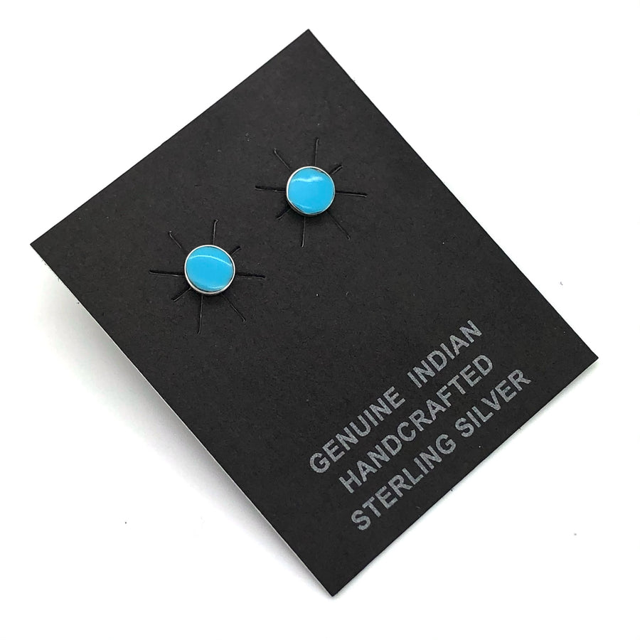 Dainty Round Turquoise Studs