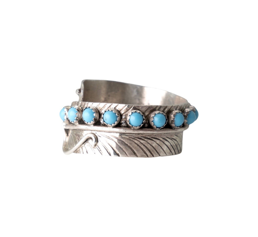 Turquoise Feather Wrap-around Ring