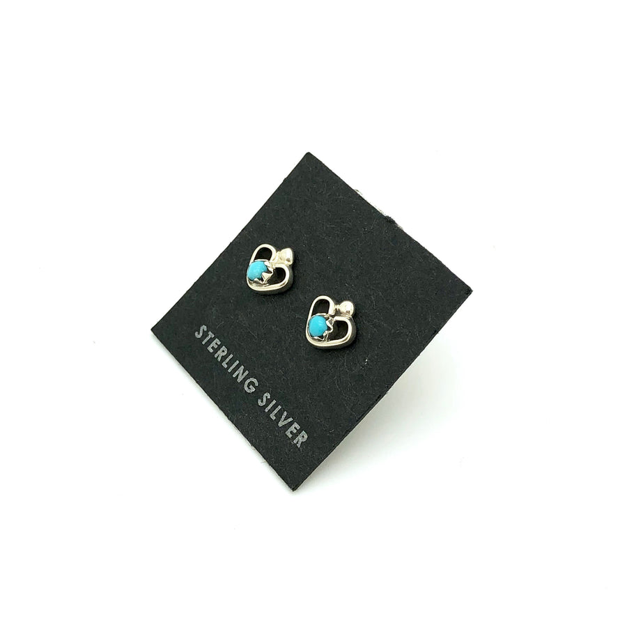 Dainty Turquoise Heart Studs