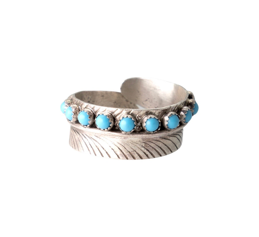 Turquoise Feather Wrap-around Ring