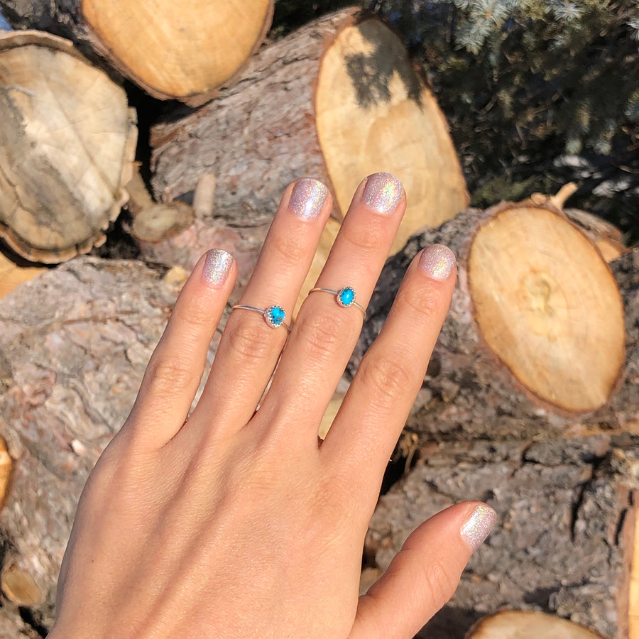 Dainty Turquoise Nugget Ring