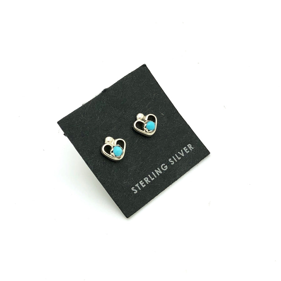 Dainty Turquoise Heart Studs