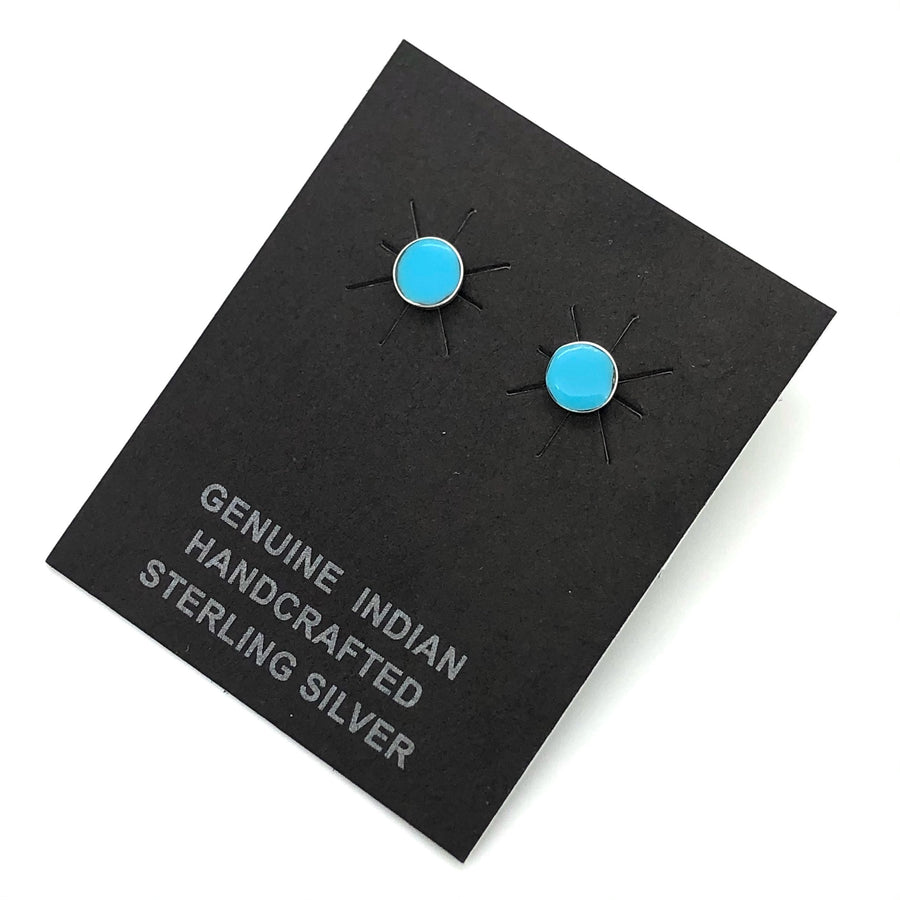 Dainty Round Turquoise Studs