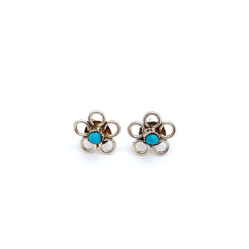 Turquoise Flower Studs