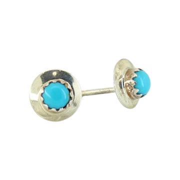 Sterling Round Turquoise Studs
