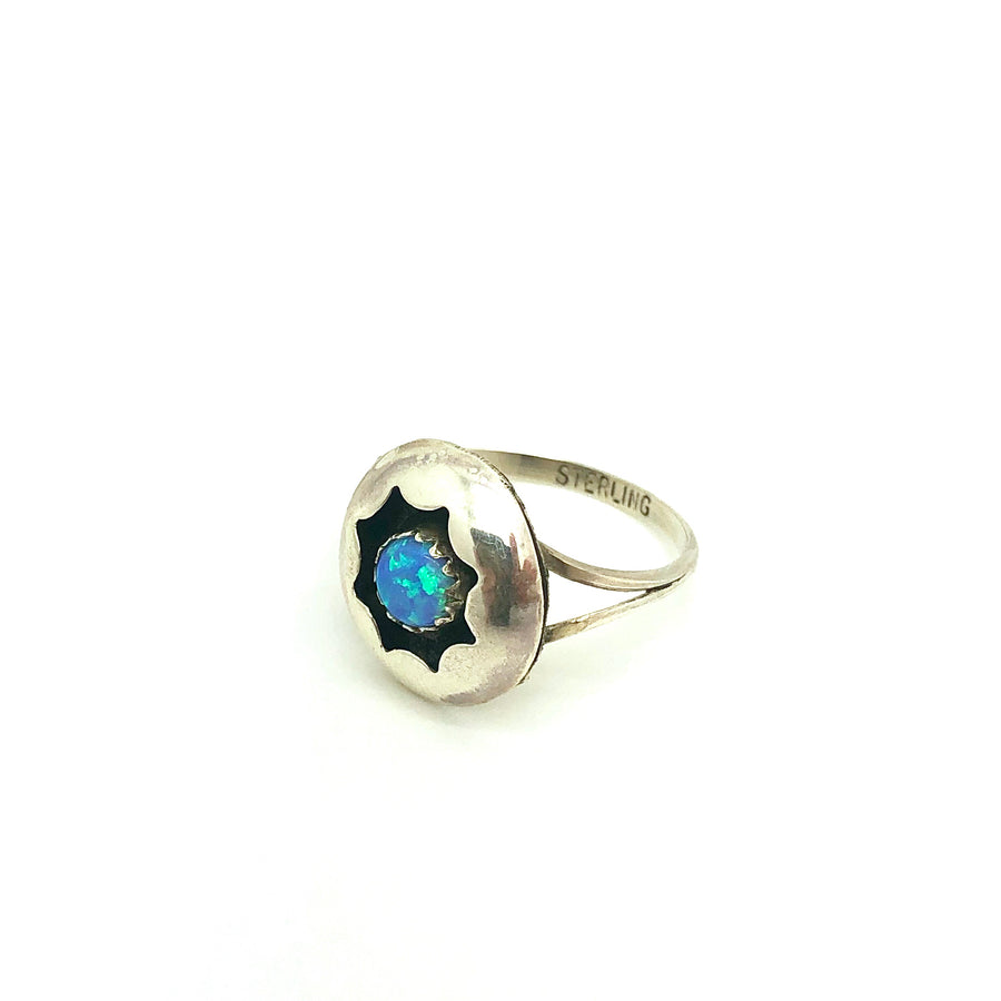 Blue Opal Sun Ring