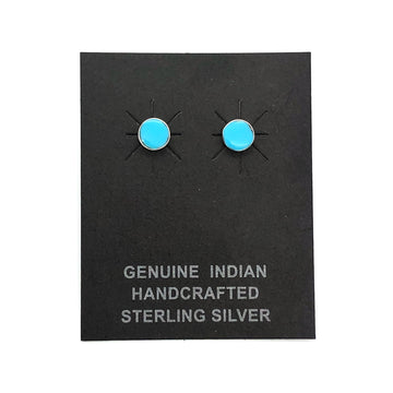 Dainty Round Turquoise Studs