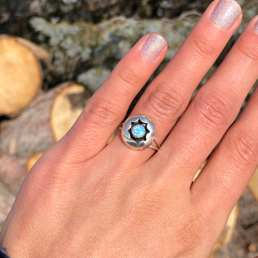 Blue Opal Sun Ring