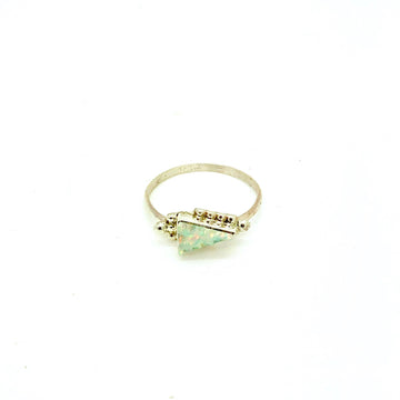 White Opal Arrow Ring