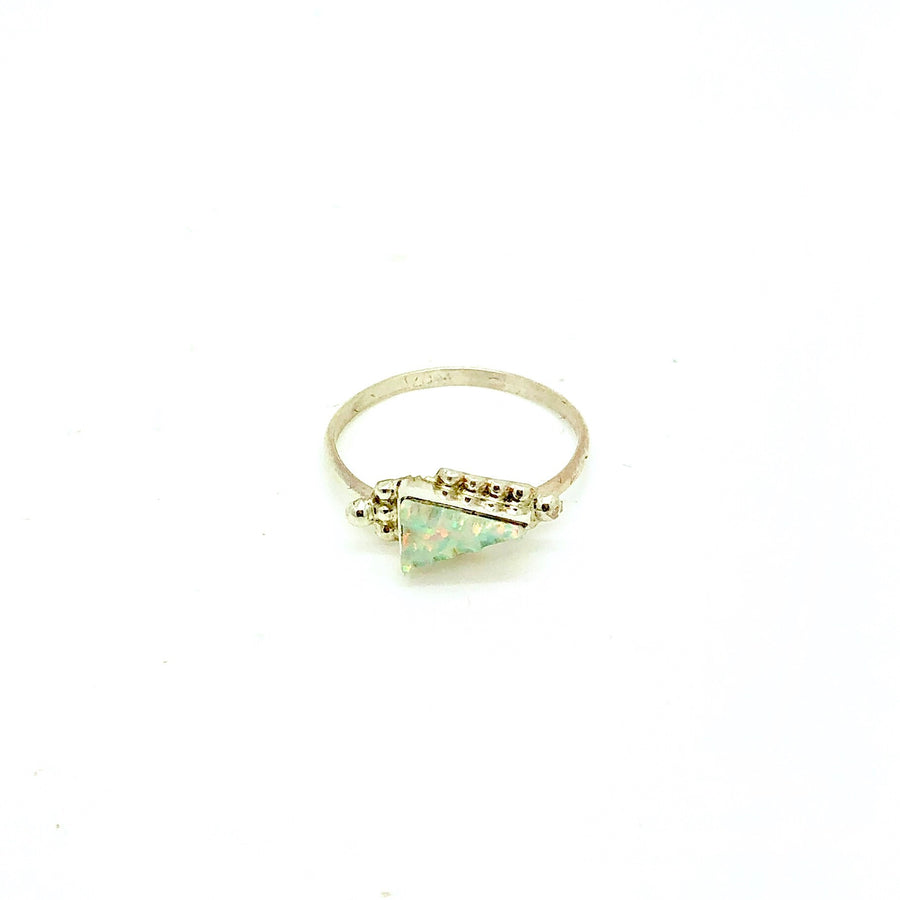 White Opal Arrow Ring