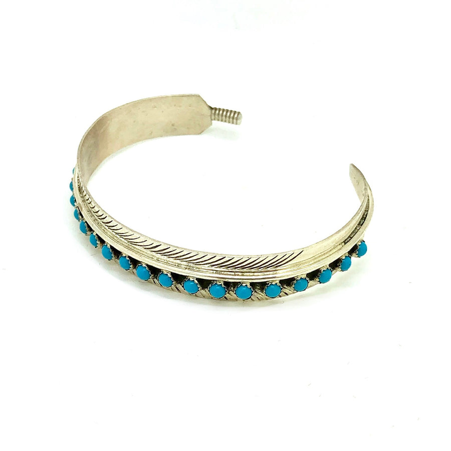 Feather and Turquoise Dot Bracelet