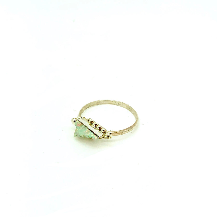 White Opal Arrow Ring