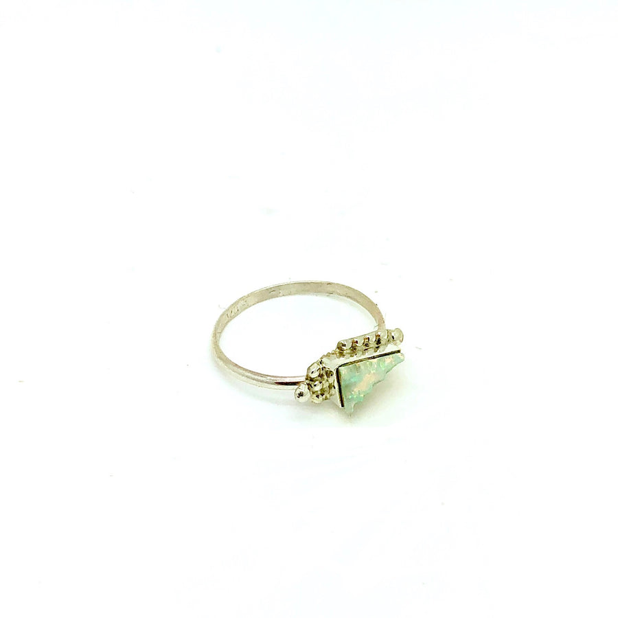 White Opal Arrow Ring